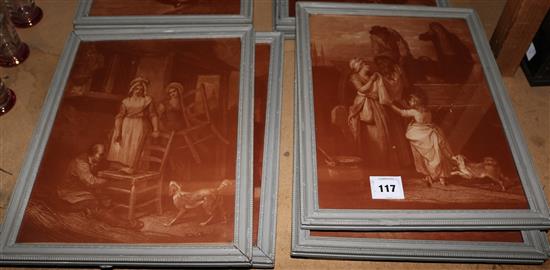 Eleven sepia Cries of London prints, framed(-)